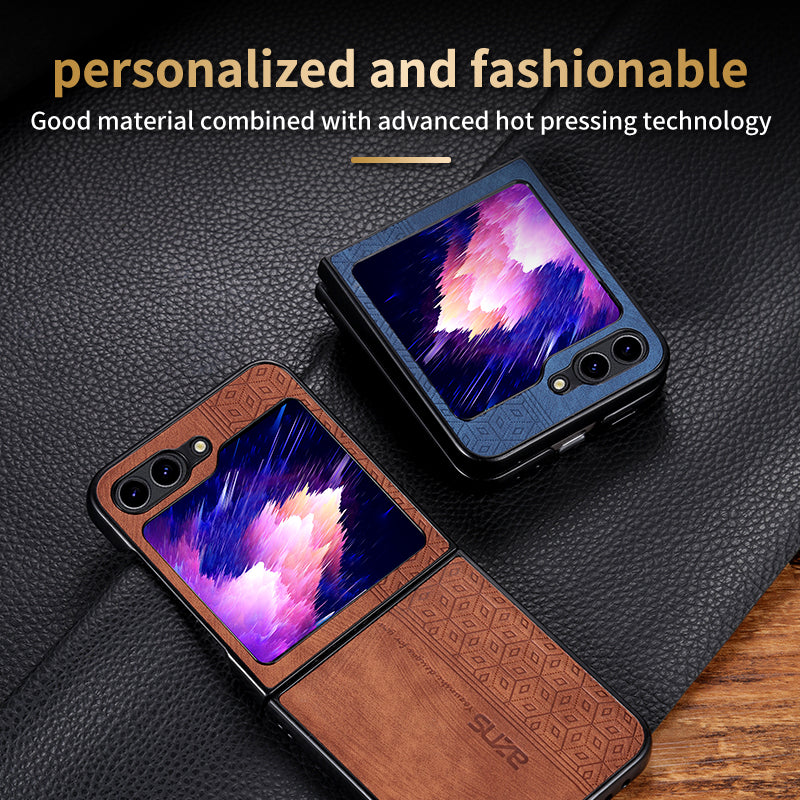 AZNS For Samsung Galaxy Z Flip6 5G Case PU Leather Coated PC Hard Phone Cover AZNS For Samsung Galaxy Z Flip6 5G Case PU Leather Coated PC Hard Phone Cover